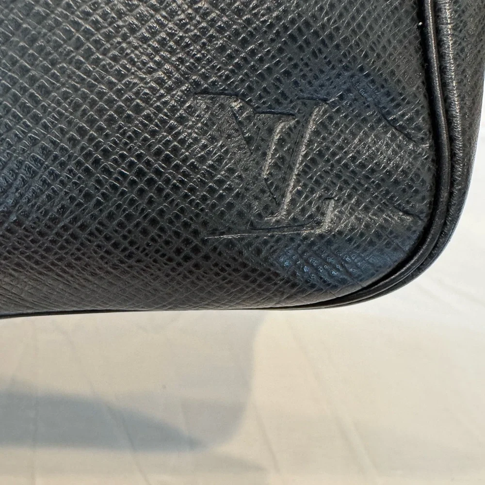 Louis Vuitton Black Leather Cosmetic Pouch